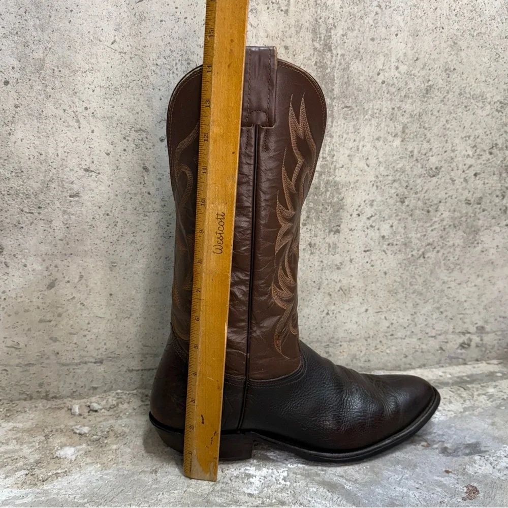 Vintage Nocona Cowboy Boots 11.5D USA Made Brown Western Leather